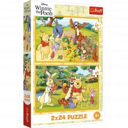 Puzzle 2x24 Disney Winnie the Pooh - A Day in the Garden