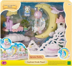 Sylvanian Families parada v oblakih – leteča lokomotiva z mesečevo platformo in letalcem