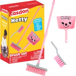 Set per le pulizie per bambini Hetty rosa – spazzolino, paletta e scopa