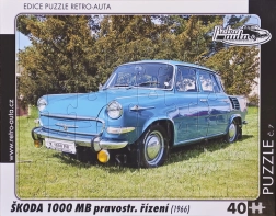 puzzle škoda 1000 mb retro avtomobili 40 koščkov