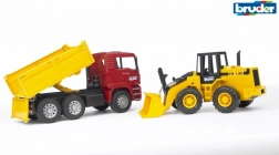 Bruder vrachtwagen MAN kiepwagen en voorlader FR130