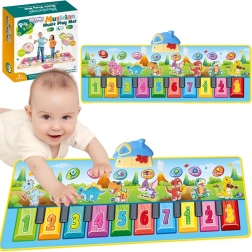 Glasbena podloga Dinusie XXL 2v1 s klavirjem in 8 melodijami 110 cm