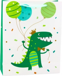 Gavepose Dinosaur med balloner 32 x 26 x 10 cm