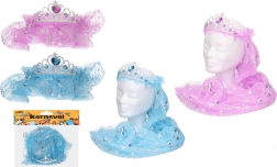 Cerchietto da carnevale con velo – mix di colori