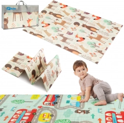 Humbi obostrana sklopiva pjenasta podloga XPE 120 × 180 šuma i uličice