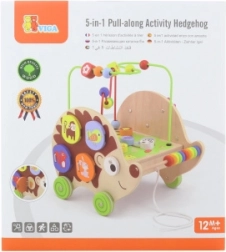 Drvena vučna igračka jež 5u1 s aktivnostima VIGA