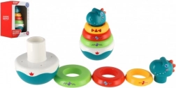 Roly‑poly Dinosaur with Stacking Rings (Pyramid) 16 cm