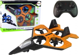 Orange-Black Remote Control Thought Plane with Remote Control