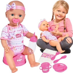 Simba New Born Baby functionele pop 43 cm met potje en accessoires
