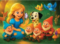 WOODEN CITY Wooden Puzzle Princess and Dwarfs 40 Pieces