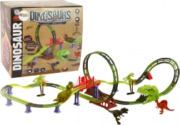 Piste de course spirale avec dinosaures avec lumière et son