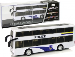 Dvonadstropni policijski avtobus z navijalnim pogonom, lučmi in zvoki