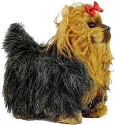 Interactive plush Yorkie dog – moves and barks, brown‑black