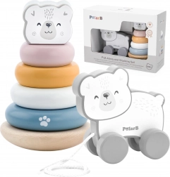 Viga PolarB fa szett jegesmedve: piramis és húzható mackó