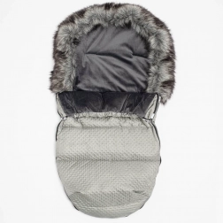 Winter footmuff with fleece New Baby Lux, grey