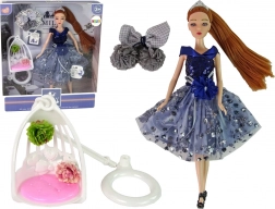 Poupée EMILY avec balançoire et fleurs