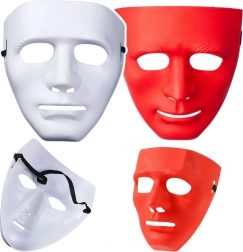 Maschera carnevalesca integrale con elastico – bianca o rossa