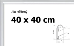 Cadre en aluminium argenté 40x40 cm