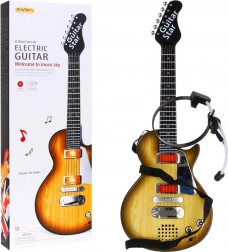 Kinder elektrische gitaar met koptelefoon en microfoon – Hout