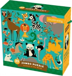 Mudpuppy jumbo puzzle animali da tutto il mondo 25 pezzi