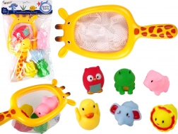 Kopalniški komplet gumijastih živalic z žirafno mrežico