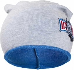 Cappello autunnale per bambini in cotone NEW BABY In-line grigio-blu