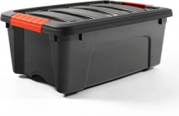 Plastic storage box 12 l with lid DOLONI, black