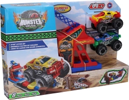 Auto Monster Truck Pista da Stunt con 2 auto in metallo