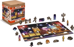 Drevené puzzle Londýn v noci s ohňostrojom