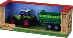 Plastični traktor z zvokom in lučmi z prikolico – Moja mala farma