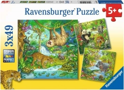 RAVENSBURGER Puzzle Životinje u džungli 3x49 dijelova