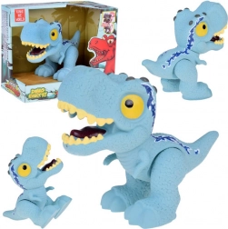 Modrá figurka dinosaura velociraptor s pohyblivými končetinami