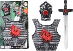 viteški kostum z oklepom, mečem in ščitnikom za otroke