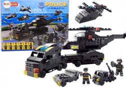 Police Building Set 6-in-1, 343 Pieces, Black