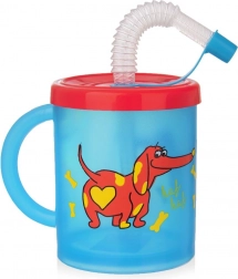Tazza per bambini con cannuccia cane 260 ml