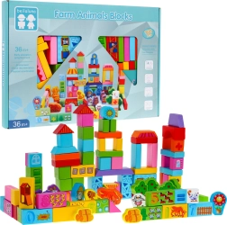 Wooden Building Blocks Farm Set 100 Pieces for Kids 3+