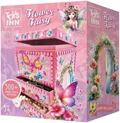 Dekorativ smykkeboks Flower Fairy Bellisa – kreativt mosaiksæt til børn
