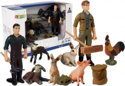 Farm Figurine Set: Domestic Animals and Farmer