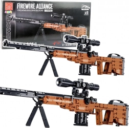 Construction building kit AWM sniper rifle with shooting function 1594 pieces