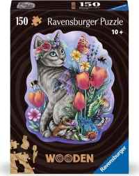 Houten contourpuzzel Magische Kat 150 stukjes Ravensburger