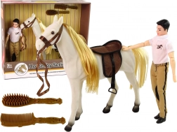 Equestrian doll with white horse