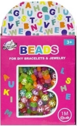 Kit de perles – lettres fluo + 1 mètre de cordon