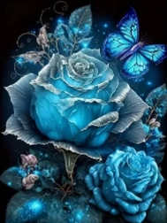 Gyémántfestés Kék Rózsa 30x40 cm