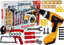 Children's Tool Set 29 Pieces with Drill, Hammer, and Saw