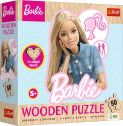 Trefl wooden outline jigsaw puzzle featuring Barbie, 50 pieces