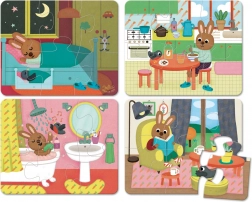 Vilac drvene puzzle kuća – 4 seta po 6 dijelova u kutiji