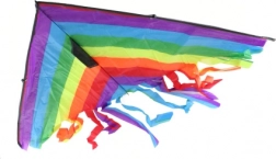 Farverig flyvende drage af nylon 120 x 90 cm