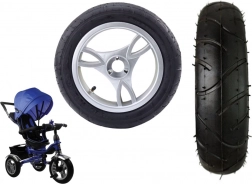 Plastowe przednie koło z pompowaną gumową oponą PRO600