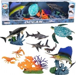 Set of Sea Animal Figures with Moving Parts – Turtle and Fish