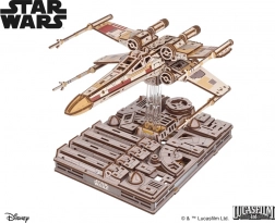 Ugears Star Wars X-Wing myśliwiec Luke’a Skywalkera drewniana mechaniczna układanka 3D